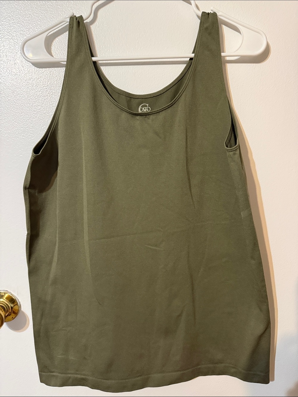 Cato Olive Scoop Neck Tank Top